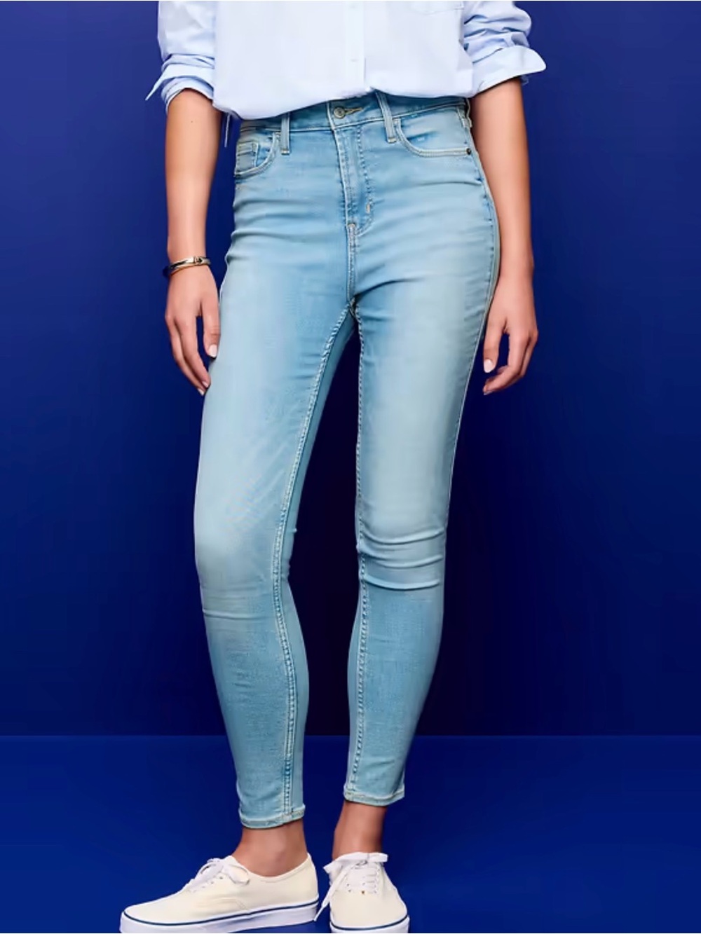 Old Navy High-Waisted Rockstar 360° Stretch Super-Skinny Jeans Blue Size 12 NWT